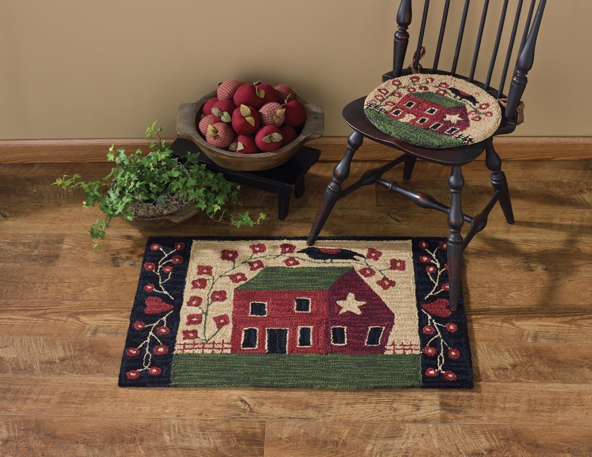 Red House Hooked Rug - 24